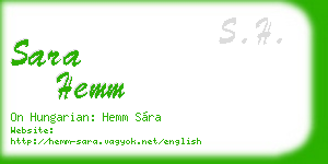 sara hemm business card